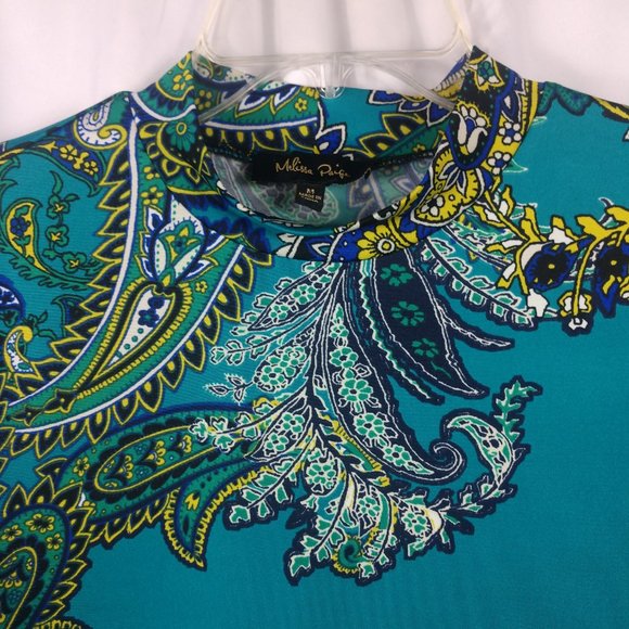 Melissa Paige turquoise multi color paisley tunic - Picture 6 of 8